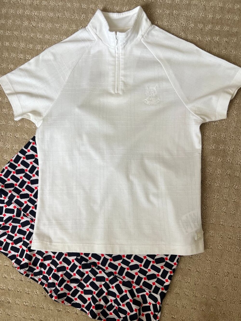 Rare Burberry Golf Short Sleeve Half-Zip Polo St Andrews Links Scotland